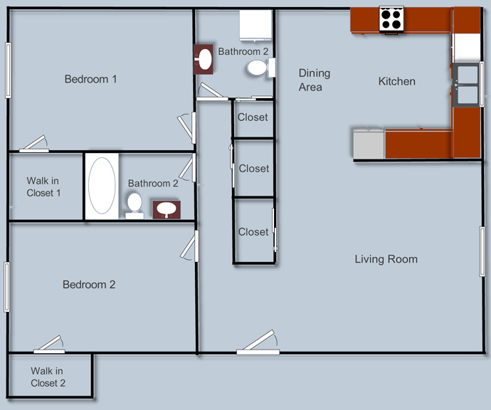 2 Bedrooms Apartment Black River Community
